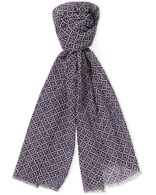 Anderson & Sheppard Printed Cotton-Voile Scarf