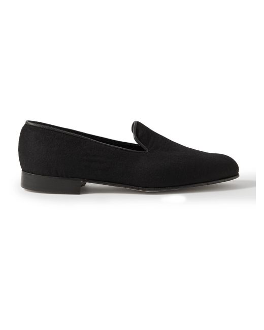 George Cleverley Albert Leather-Trimmed Cashmere Loafers