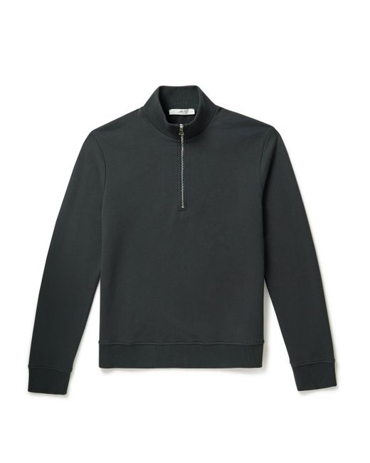 Mr P. Mr P. Striped Organic Cotton-Jersey Half-Zip Sweatshirt