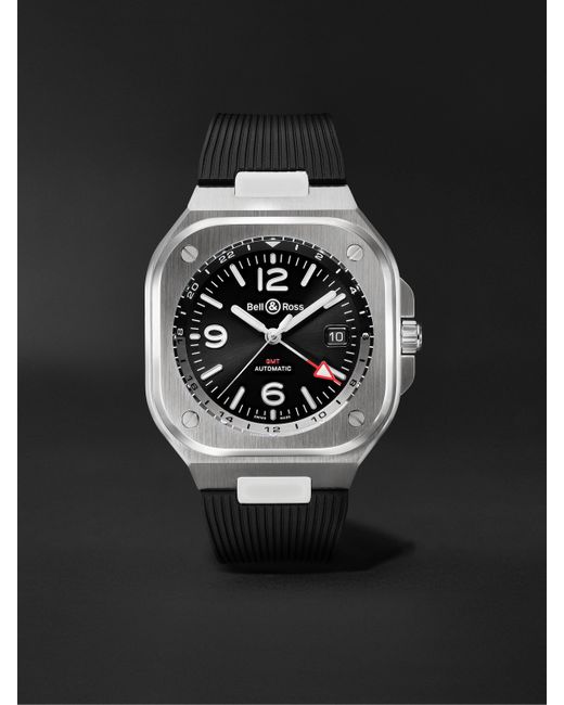 Bell & Ross GMT Automatic 41mm Stainless Steel and Rubber Watch Ref. No. BR05G-BL-ST/SRB