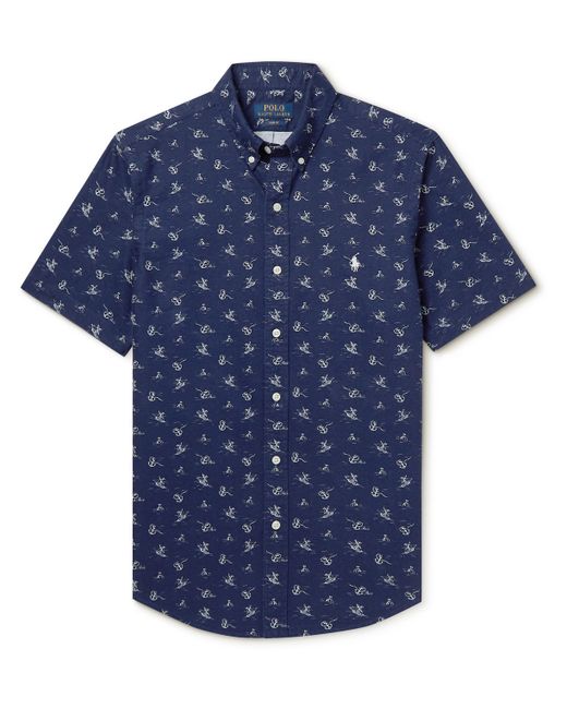 Polo Ralph Lauren Button-Down Collar Printed Cotton-Oxford Shirt