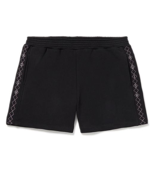 Adish Wide-Leg Logo-Embroidered Cotton-Jersey Drawstring Shorts