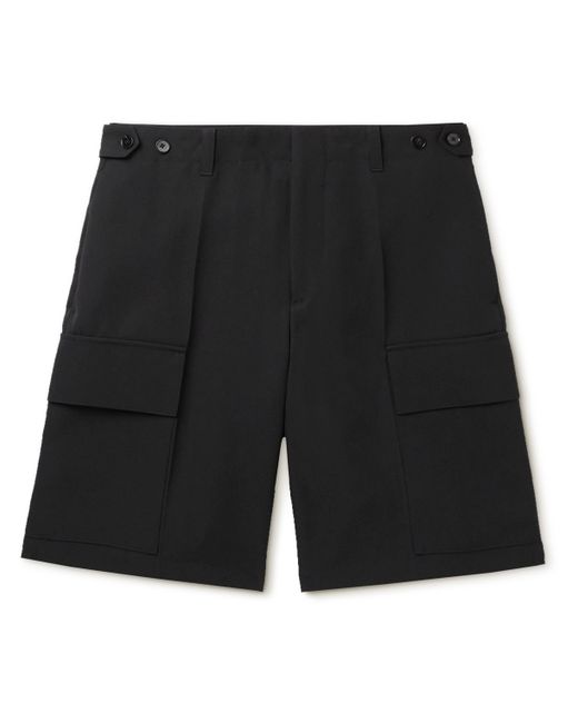 Jil Sander Straight-Leg Pleated Wool-Gabardine Cargo Shorts