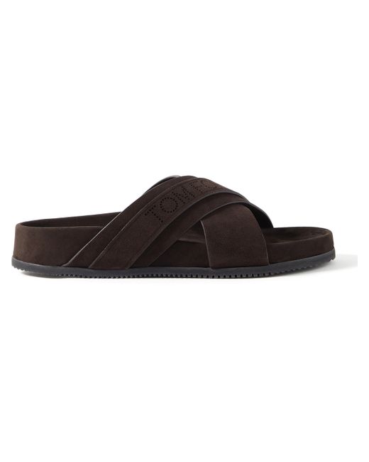 Tom Ford Wicklow Perforated Suede Slides