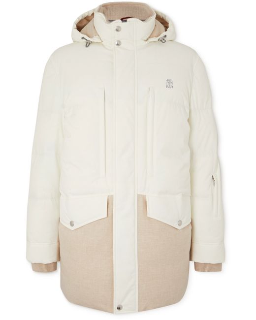 Brunello Cucinelli Two-Tone Quilted Panelled Hooded Down Ski Jacket