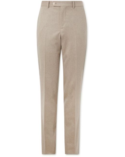 Brunello Cucinelli Straight-Leg Pleated Wool Suit Trousers