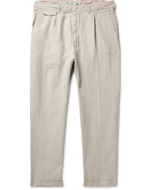 Alex Mill Standard Slim-Fit Cropped Pleated Linen Trousers