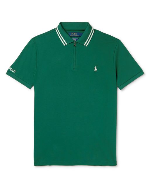 Polo Ralph Lauren Wimbledon Logo-Embroidered Cotton-Blend Piqué Polo Shirt