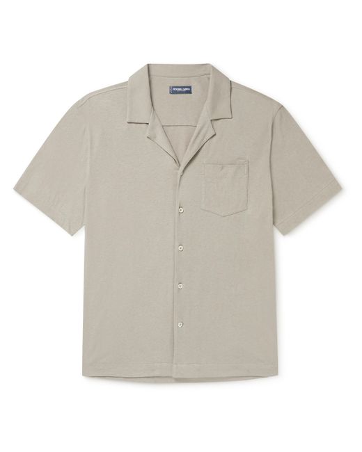 Frescobol Carioca Angelo Camp-Collar Cotton and Linen-Blend Jersey Shirt