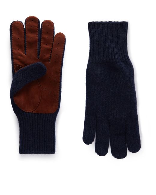 Brunello Cucinelli Suede-Trimmed Cashmere Gloves