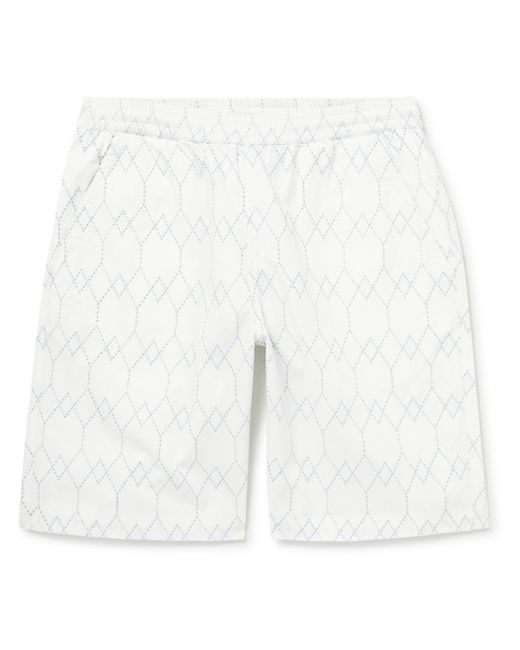 Universal Works Straight-Leg Long-Length Logo-Embroidered Cotton-Twill Shorts