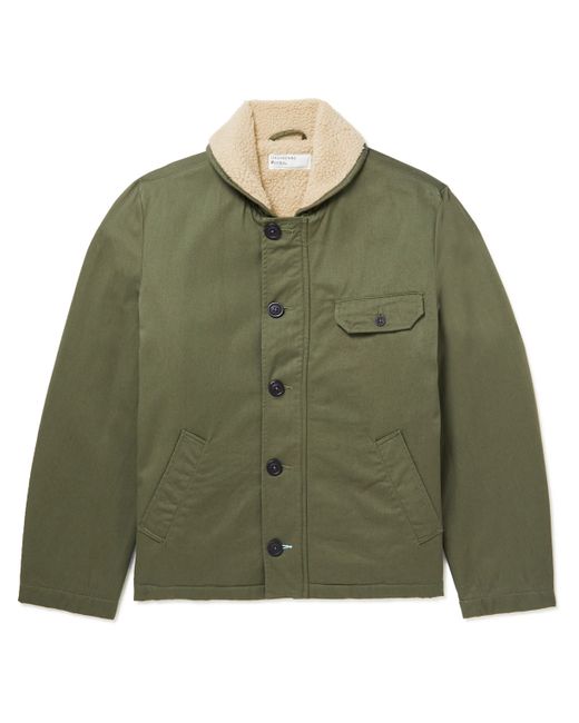 Universal Works N1 Fleece-Lined Cotton-Twill Bomber Jacket