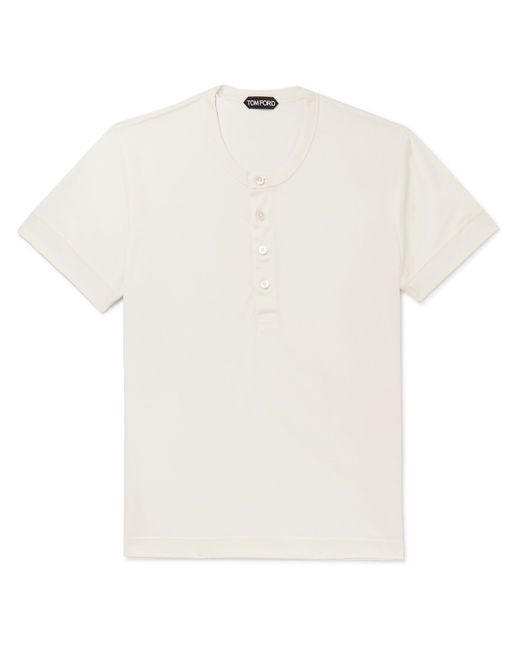 Tom Ford Silk and Cotton-Blend Jersey Henley T-Shirt