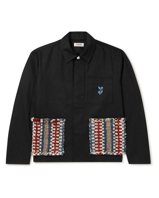 Adish Logo-Embroidered Wool-Trimmed Cotton Chore Jacket
