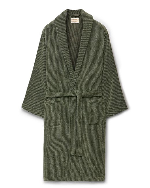 Cleverly Laundry Pinstriped Cotton-Terry Robe