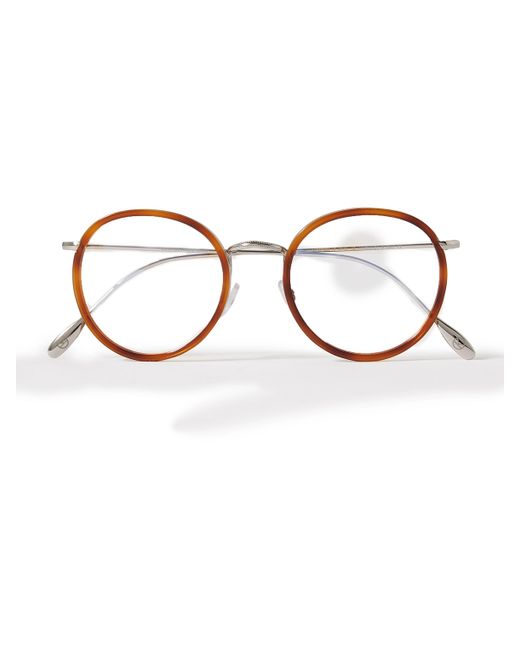 Kingsman Cutler and Gross Round-Frame Tortoiseshell Acetate Silver-Tone Optical Glasses