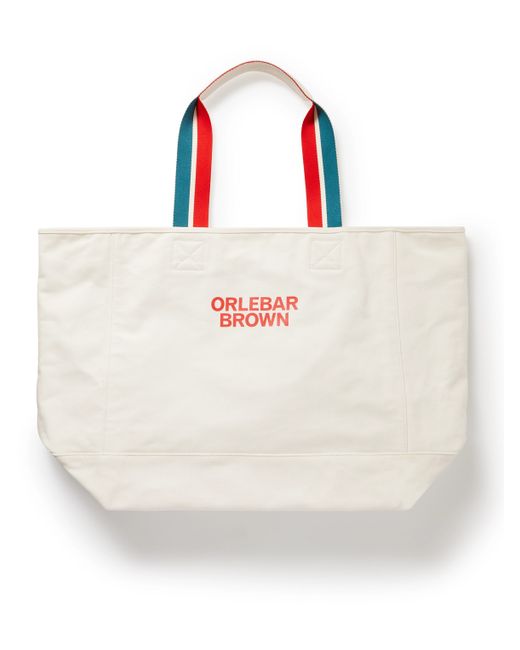 Orlebar Brown Mason Logo-Print Striped Cotton-Canvas Tote Bag