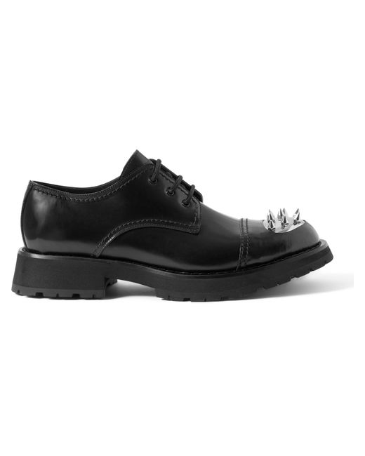 Alexander McQueen Embellished Leather Derby Shoes