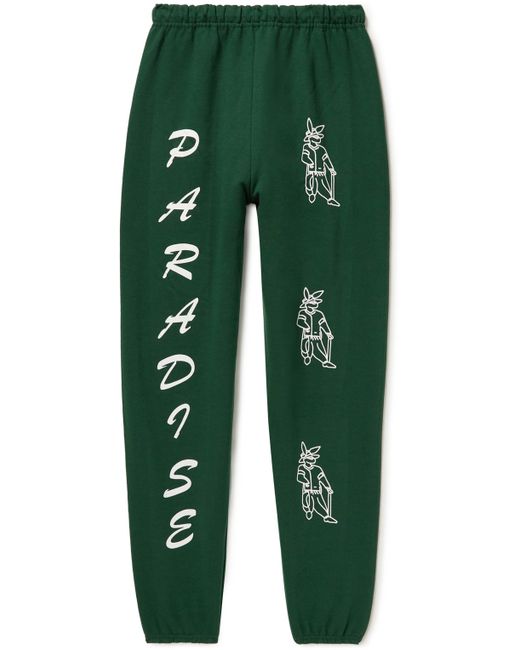 Paradise Bunny Pimp Straight-Leg Printed Cotton-Blend Jersey Sweatpants