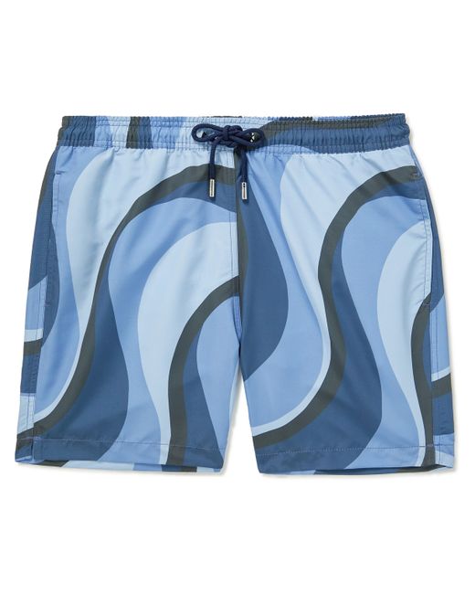 Mr P. Mr P. Straight-Leg Mid-Length Printed Swim Shorts