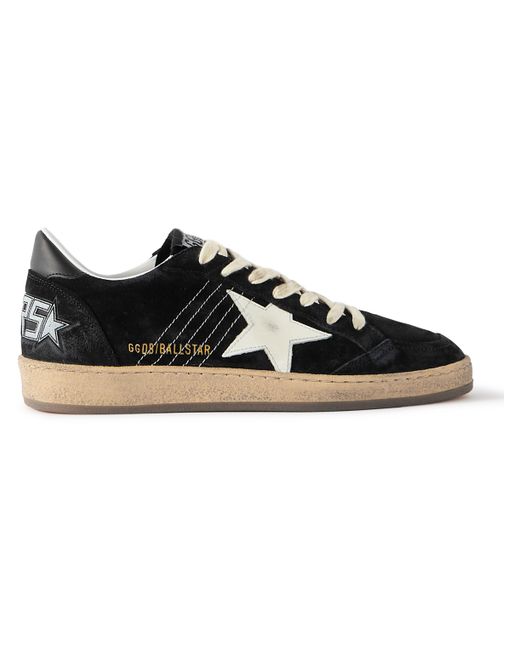 Golden Goose Ball Star Distressed Suede and Leather Sneakers