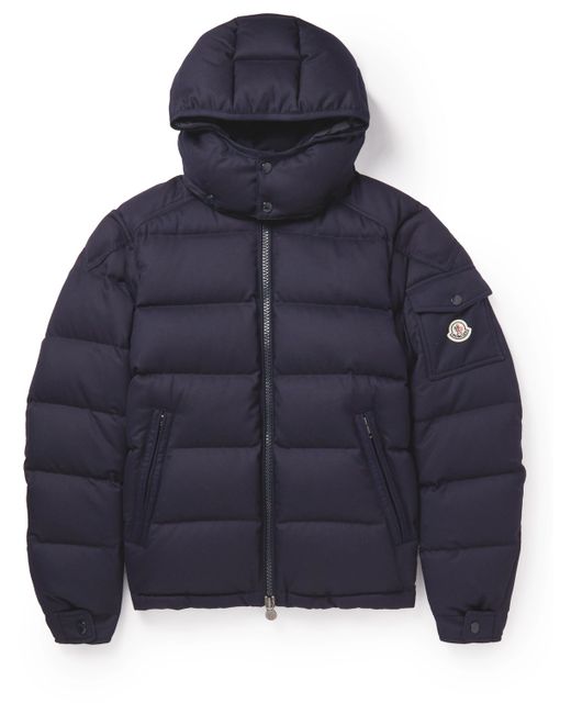 Moncler Logo-Appliquéd Quilted Wool Hooded Down Jacket