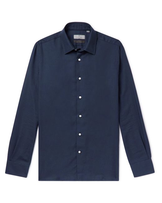 Canali Brushed Cotton and Cashmere-Blend Twill Shirt