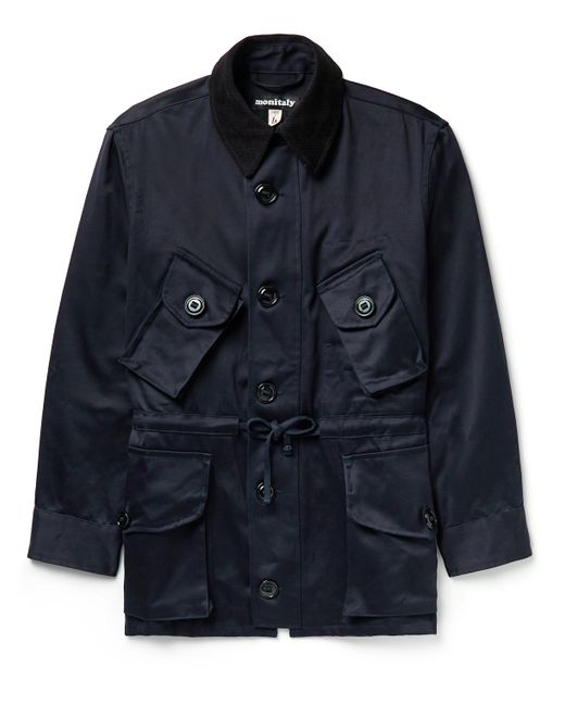 Monitaly Throwing Fits Type B Corduroy-Trimmed Cotton-Sateen Jacket