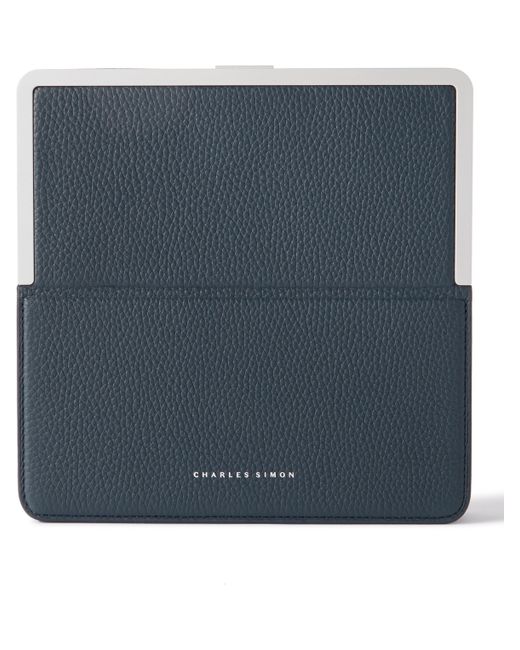 Charles Simon Logo-Print Full-Grain Leather and Silver-Tone Travel Wallet
