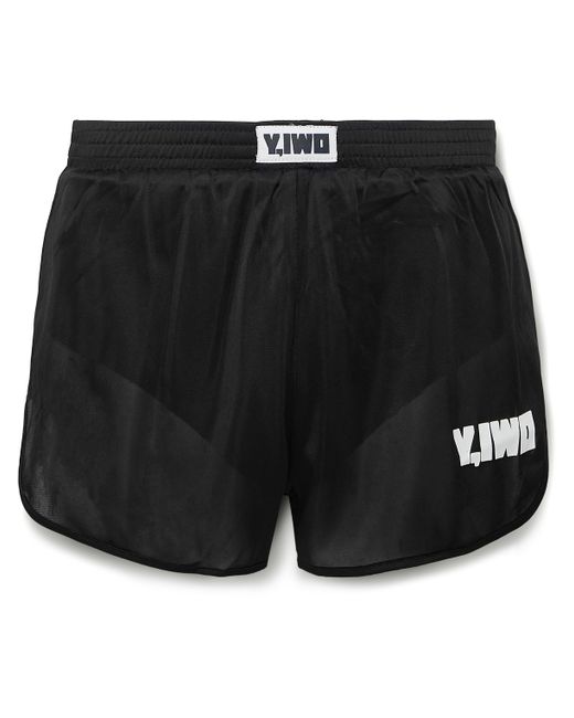 Y,Iwo Slim-Fit Logo-Print Mesh Shorts