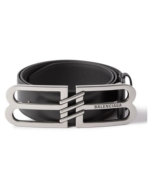 Balenciaga 4cm Logo-Embellished Leather Belt