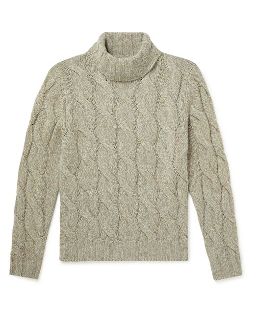 Lardini Cable-Knit Alpaca and Wool-Blend Rollneck Sweater
