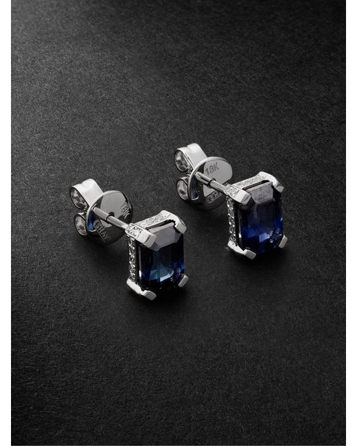 Shay White Gold Sapphire and Diamond Earrings
