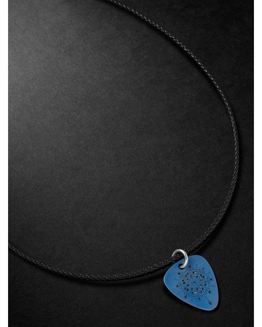 Jenny Dee Jewelry Intuition Mandalic Titanium Leather and Diamond Necklace