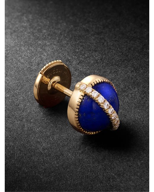 Jenny Dee Jewelry Taygeta 18-Karat Gold Lapis Lazuli and Diamond Single Earring