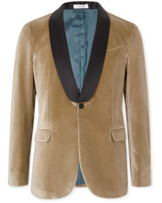 Boglioli Shawl-Collar Satin-Trimmed Cotton and Silk-Blend Velvet Tuxedo Jacket
