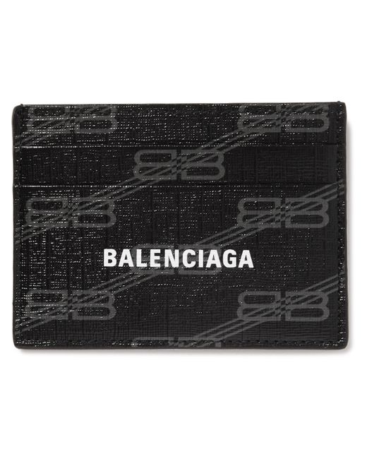 Balenciaga Logo-Print Coated-Canvas Cardholder