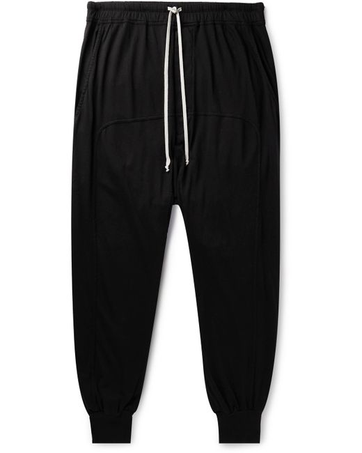Rick Owens DRKSHDW Tapered Cotton-Jersey Drawstring Trousers
