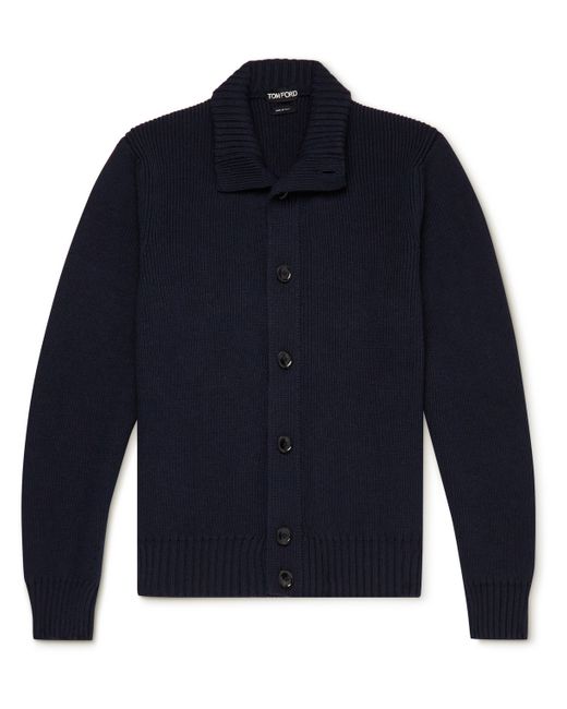 Tom Ford Ribbed Wool and Silk-Blend Cardigan