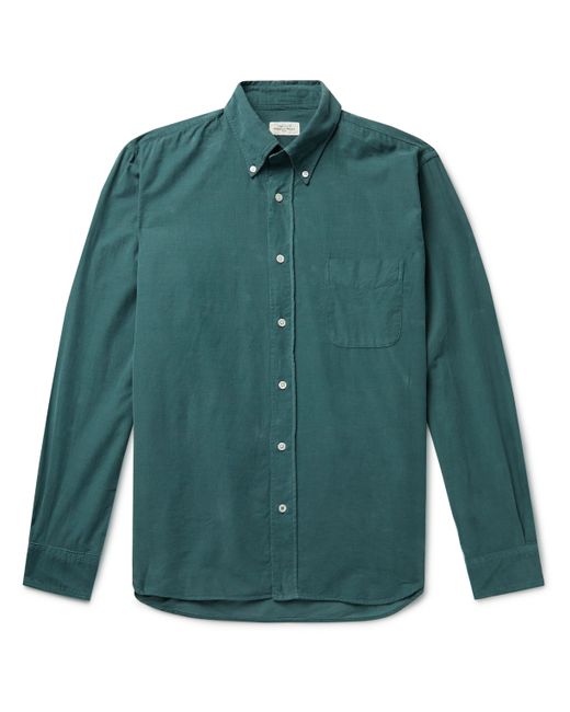 Hartford Pitt Pat Button-Down Collar Garment-Dyed Cotton-Corduroy Shirt