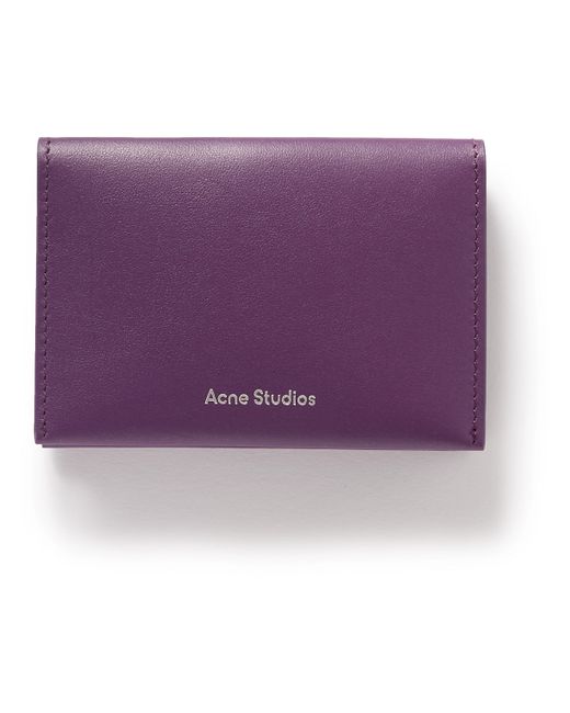 Acne Studios Logo-Print Leather Bifold Cardholder
