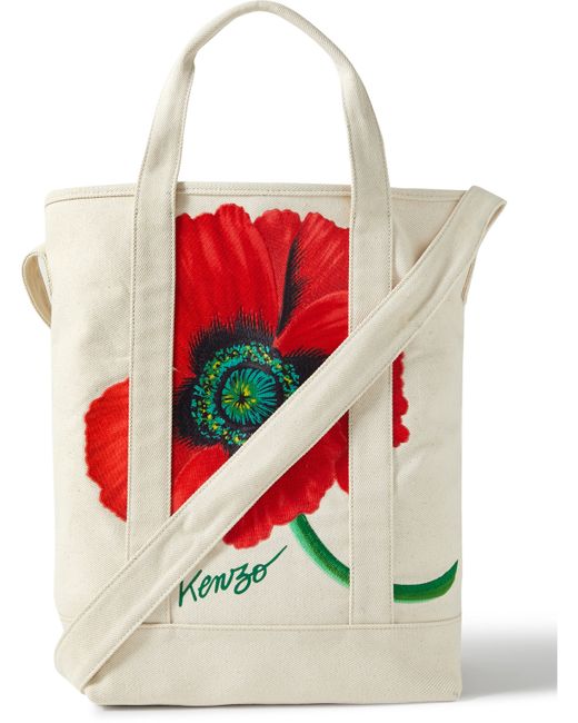 Kenzo Logo-Print Satin-Jacquard and Twill Tote Bag
