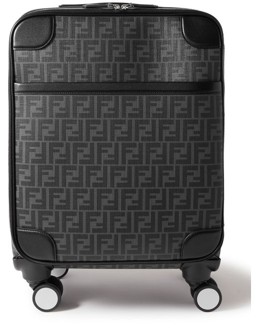 Fendi Leather-Trimmed Logo-Jacquard Canvas Suitcase