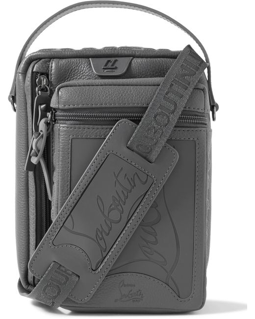Christian Louboutin Loubideal Rubber-Trimmed Full-Grain Leather Messenger Bag