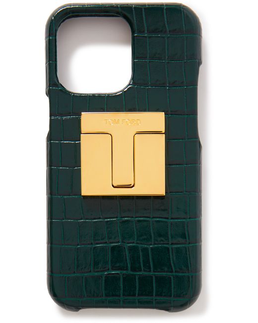 Tom Ford Logo-Embellished Croc-Effect Leather iPhone 13 Pro Case