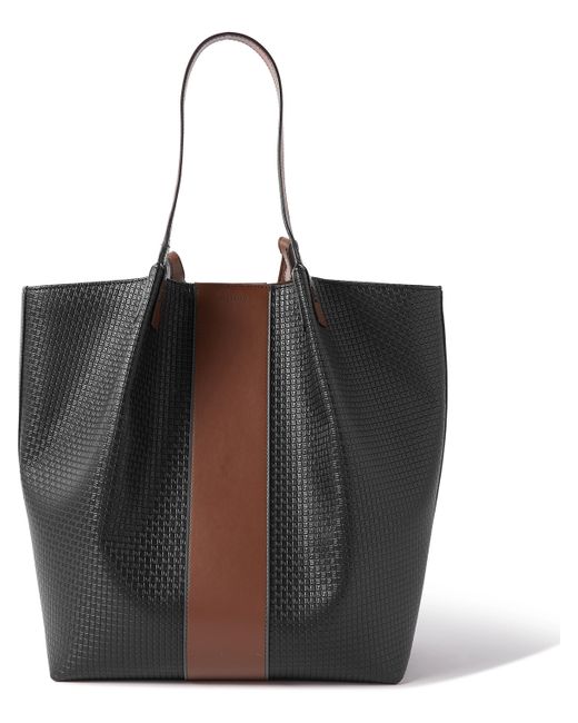 Serapian Leather-Trimmed Stepan Coated-Canvas Tote Bag