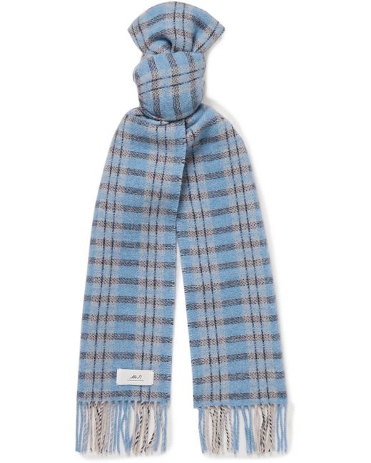Mr P. Mr P. Fringed Checked Wool-Blend Scarf