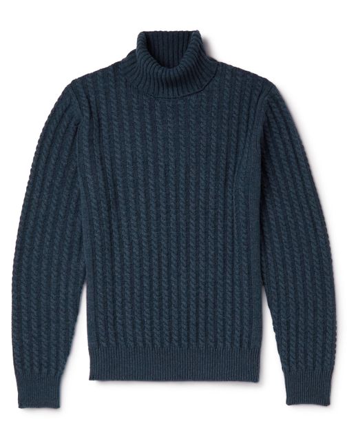 Brioni Cable-Knit Cashmere Rollneck Sweater