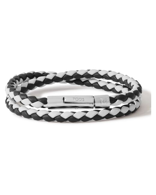 Tod's MyColors 2 Woven Leather and Silver-Tone Wrap Bracelet