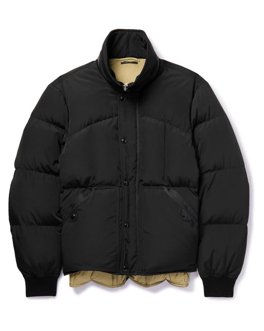 Tom Ford Leather and Webbing-Trimmed Quilted Shell Down Jacket
